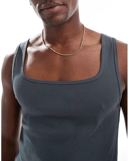 ASOS Essentials Muscle Fit Vest in Grey for Men Lyst UK