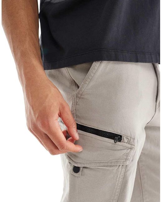 River Island Blue Open Hem Cargo Trousers for men