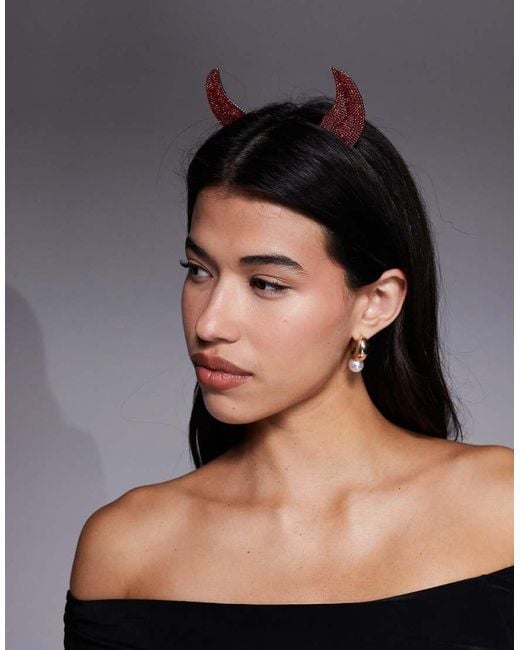 ASOS Black Halloween Headband With Devil Horns