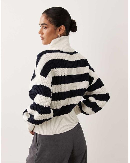 Gina Tricot White Rich Cotton Knitted Zip Cardigan