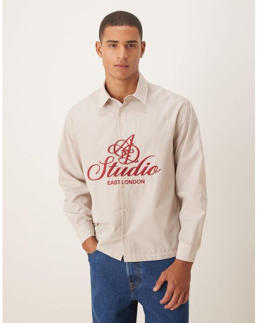 Chemise oversize avec imprimé sur le devant - blanc ASOS pour homme en coloris Natural