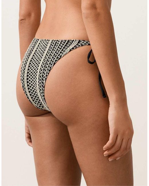 Oysho Brown Medium-coverage Crochet Bikini Briefs