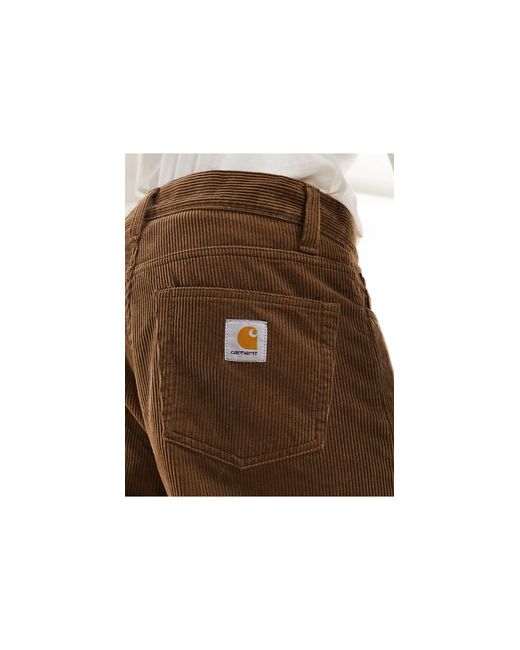 Landon - pantaloni ampi affusolati marroni a coste di Carhartt in Brown da Uomo