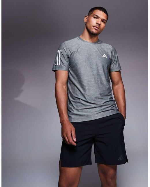 Adidas Originals Gray Adidas Running Own The Run T-shirt for men