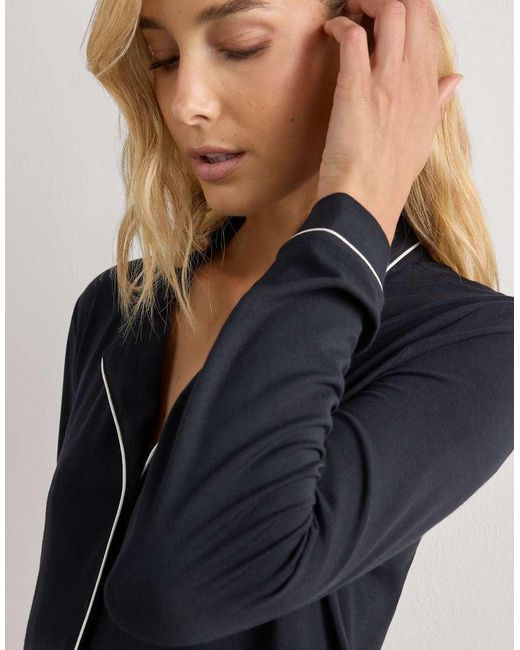 Intimissimi Blue Long-Sleeve Micromodal Jacket