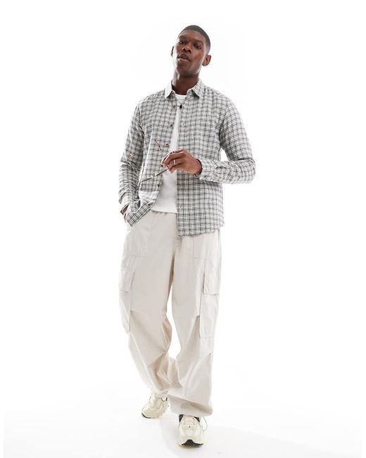 Only & Sons White Small Check Shirt for men