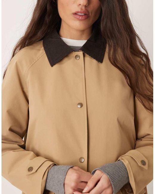 Jdy Natural Cord Collar Barn Jacket