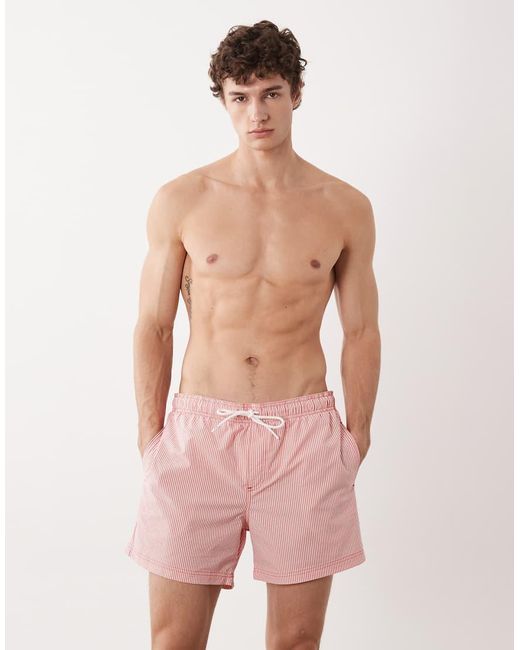 Jack & Jones Pink Seersucker Stripe Swimshorts for men