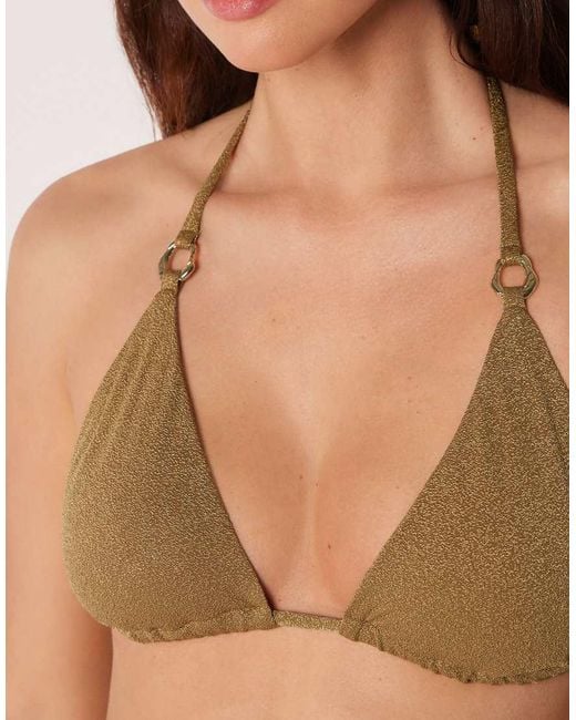 Calzedonia Natural Triangle Bikini Top Sophisticated Shine