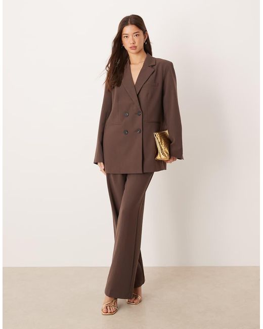 Y.A.S Brown Tailored Double Breasted Blazer Co-ord