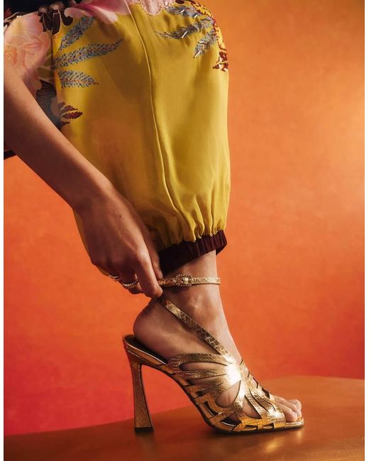 River Island Natural Caged Heels