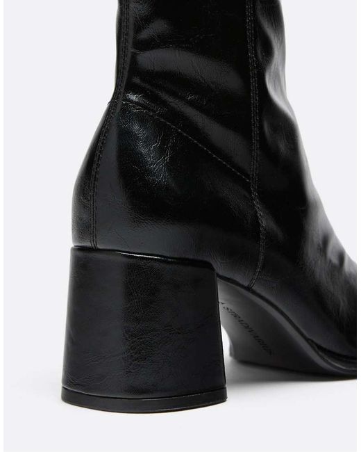 Stradivarius Black Basic Mid-heel Ankle Boots
