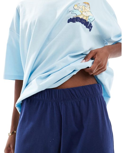ASOS Blue Disney Pajama Set With Hercules Prints