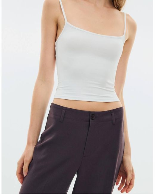 Stradivarius Blue Smart Slim Fit Straight-leg Trousers