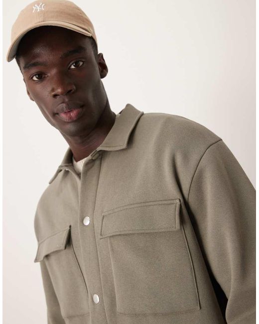 Camicia Giacca Oversize Kaki di ASOS in Natural da Uomo