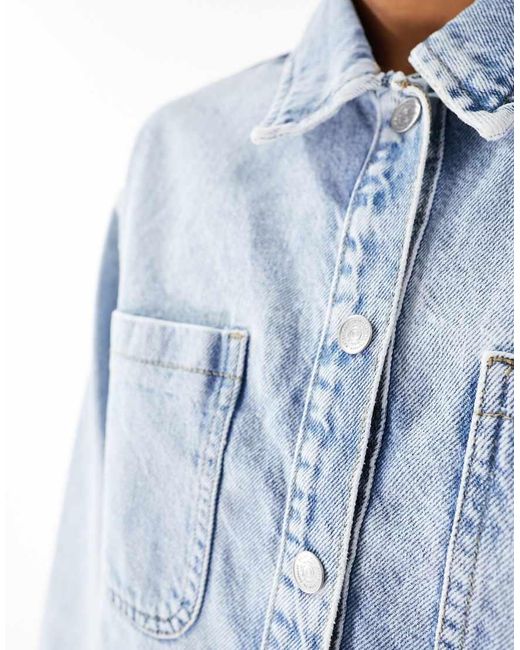 Noisy May Blue Denim Shacket