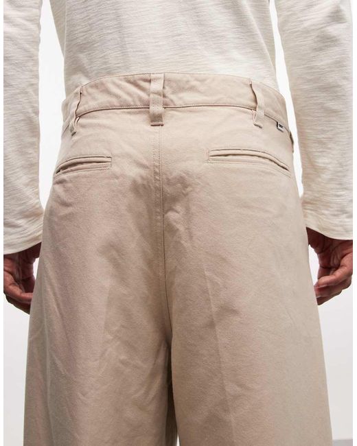 Obey White Dean Pleated Trousers for men