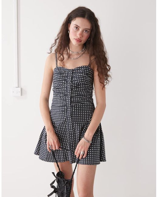 Reclaimed Vintage Natural Dropped Waist Mini Sun Dress