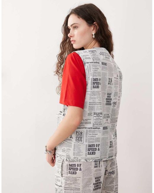 Deus Ex Machina Red Paper Street Vest