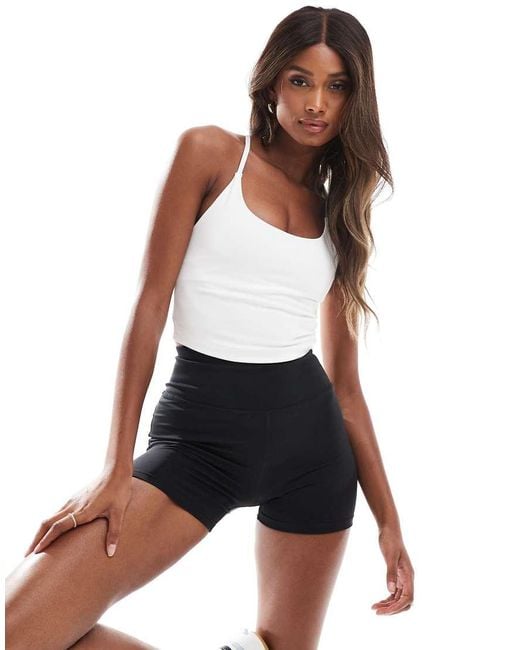 4505 White Icon Yoga Cami With Inner Bra And Adjustable Straps
