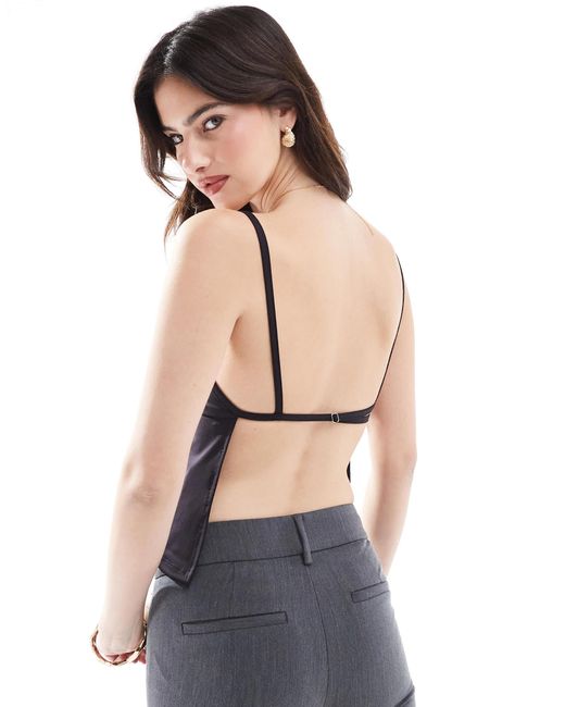Cotton On Black Blair Open Back Cami Top