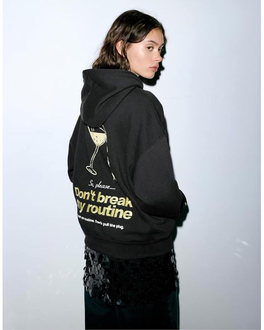 Pull&Bear Black Star Hoodie