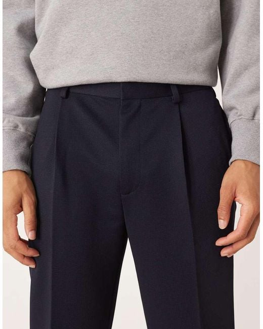 ASOS Blue Tailored Tapered Fit Trousers for men