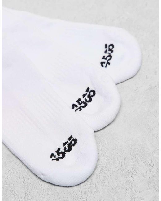 Pack De 3 Paras De Calcetines Deportivos Blancos De Tejido De Secado Rápido Icon De 4505 de color White