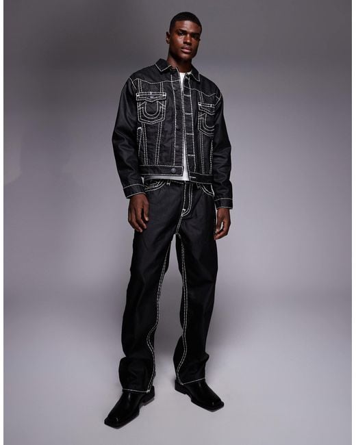 TRUE RELIGION Bobby Baggy Flap Pocket Jeans Co-Ord in Black for