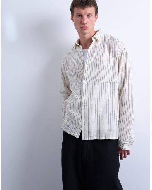 Camicia A Maniche Lunghe Comoda di Topman in Gray da Uomo