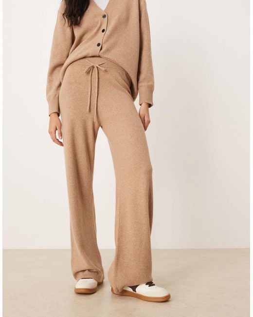 ASOS Natural Midweight Wide Leg Pants