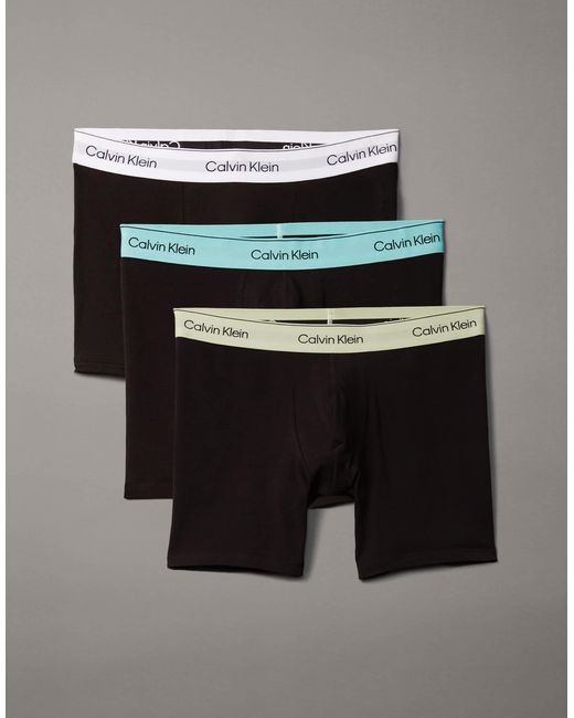Calvin Klein – icon cotton stretch – 3er-pack boxershorts in Black für Herren