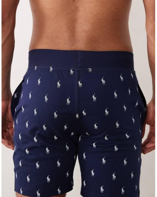 Polo Ralph Lauren White All Over Icon Logo Jersey Short for men