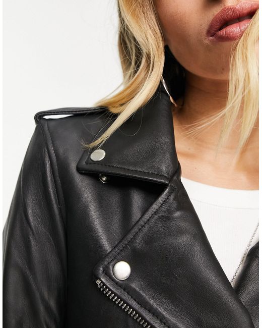 Bolongaro trevor black store leather biker jacket
