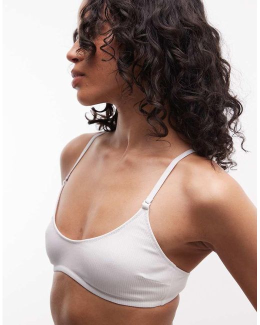 Weekday Gray Seamless Rib Halterneck Soft Bra