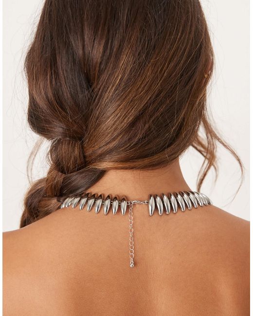 ASOS Brown Short Necklace With Abstract Links