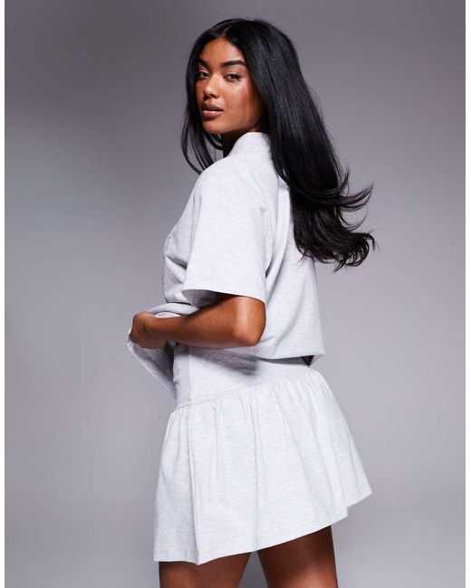 ASOS Gray Weekend Collective Co-Ord Skort With Embroidered Logo