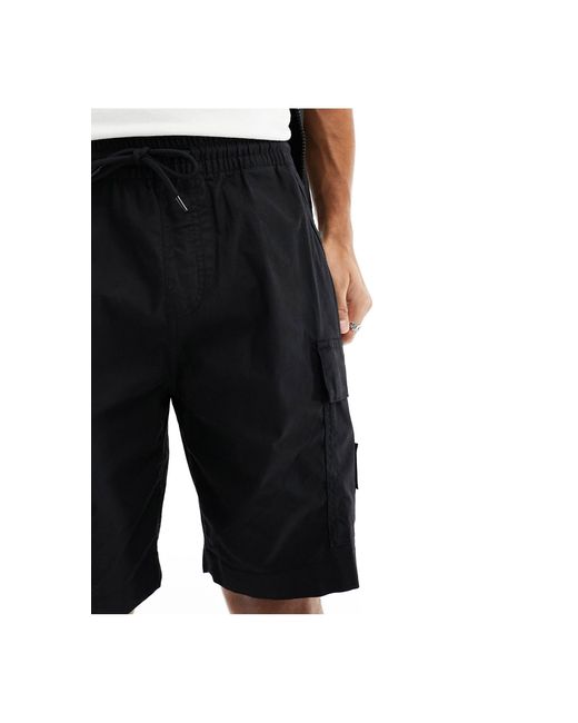 Calvin Klein Black Washed Cargo Shorts for men