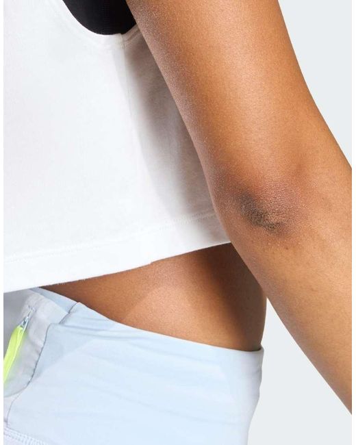 Adidas Originals White Adi365 Running Essentials Crop T-Shirt
