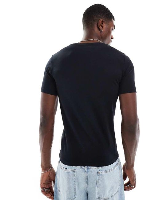 ASOS Black Essentials Muscle Fit T-shirt for men