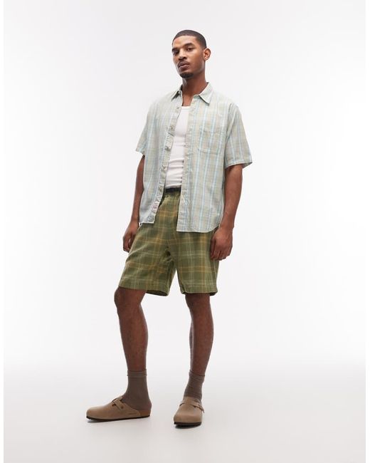 Gramicci Gray Hemp Plaid Relaxed Fit G-Short for men