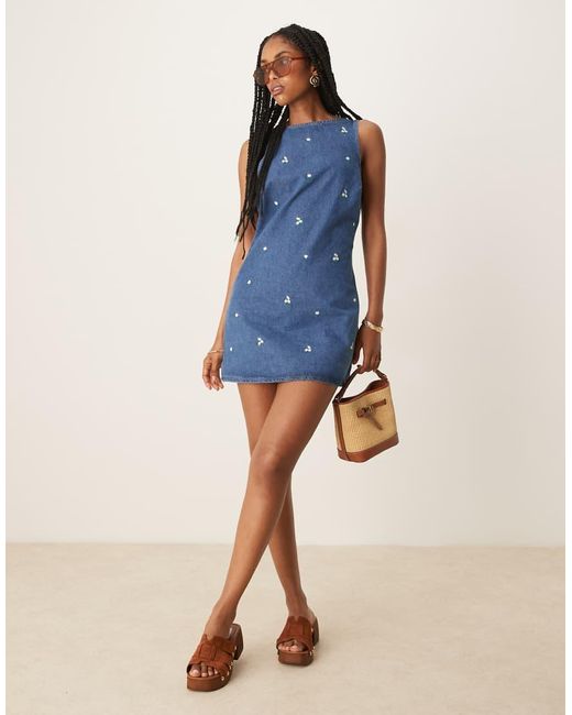 Vestito Corto A Trapezio di ASOS in Blue