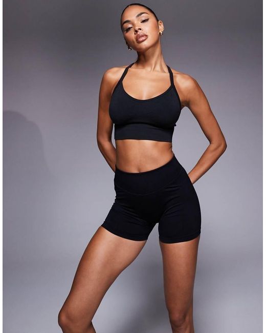 BO+TEE Gray Bo+tee Define Luxe Mini Shorts Co-ord