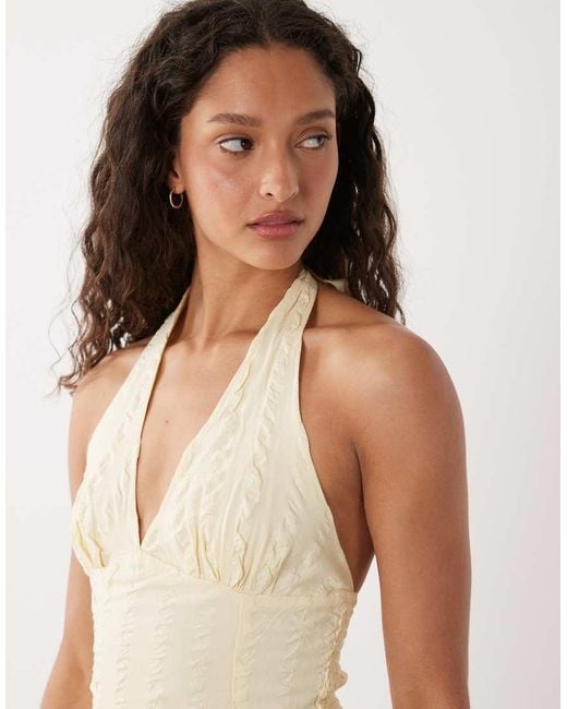 Cotton On Natural Kaity Halter Mini Dress
