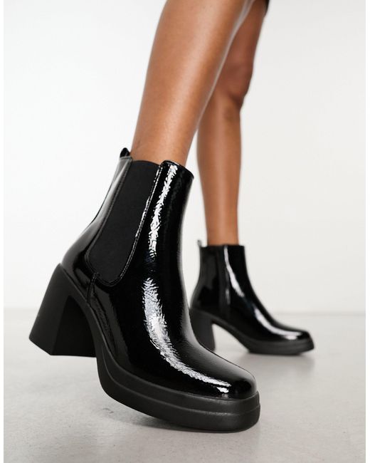 Black heeled boots from New Look Comfort range. UK 5... - Depop