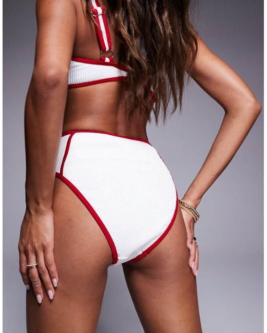 River Island Gray Textured High Waisted Brief