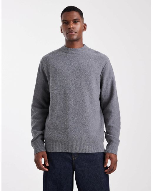 Pull en maille bouclée Jack & Jones pour homme en coloris Gray