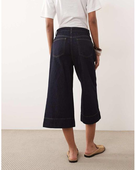 ASOS Blue High Waist Culotte With Front Pockets