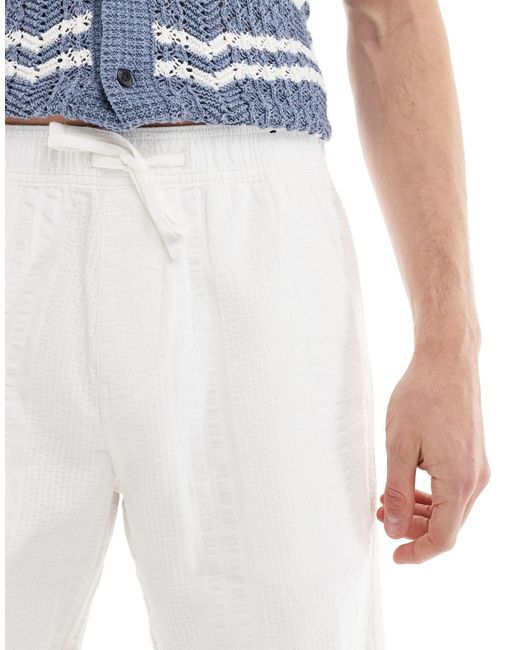 Pantaloncini con coulisse bianchi stampati di Hollister in Blue da Uomo