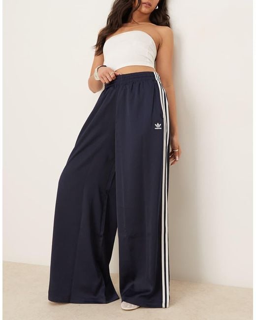 Adidas Originals Blue Wide Leg Satin Joggers